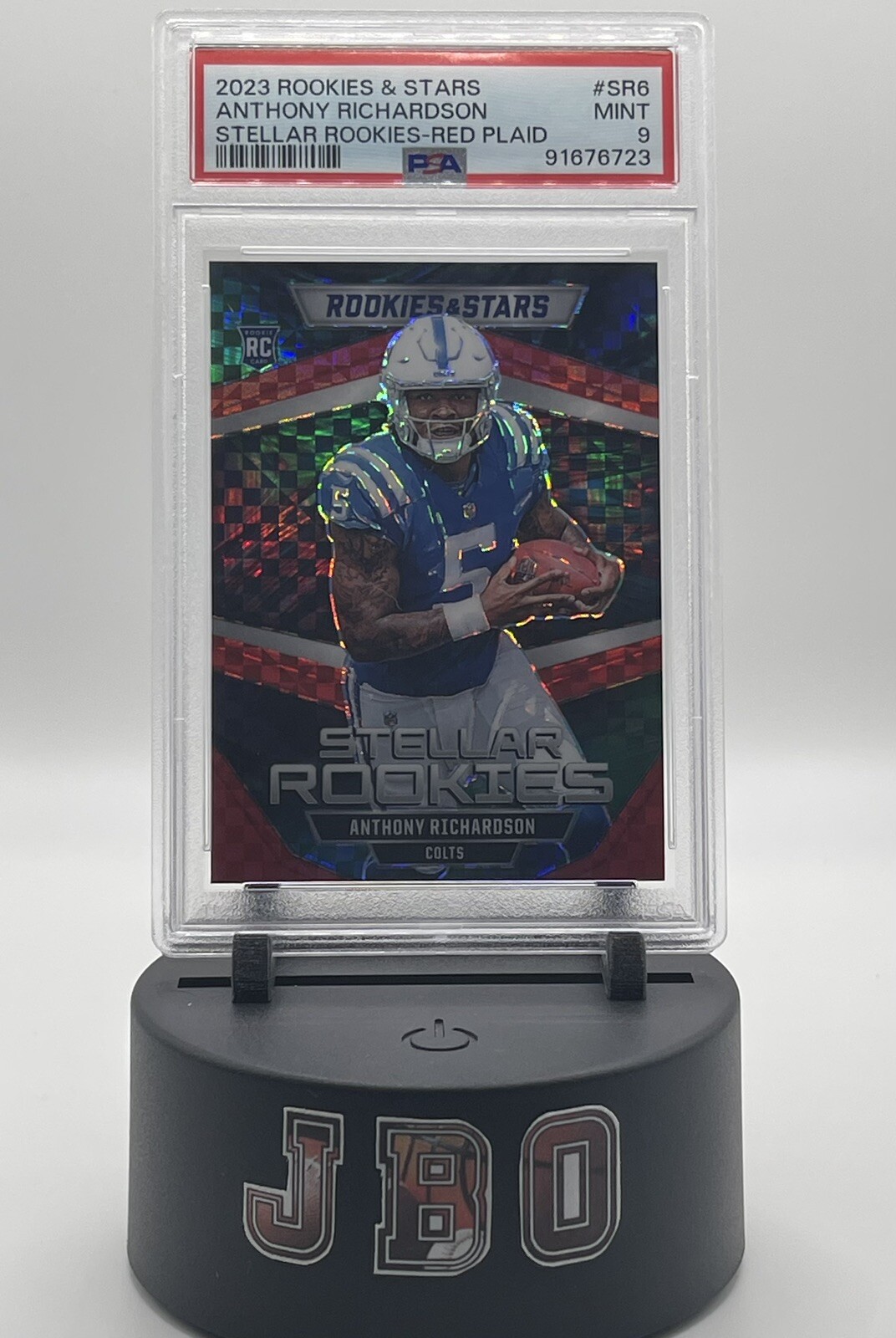 2023 Rookies & Stars Anthony Richardson Red Plaid Stellar Rookies #SR-6 (PSA 9)