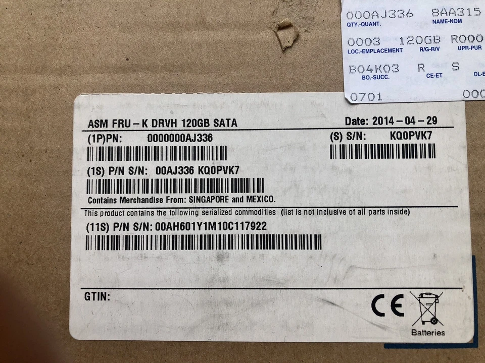 LOT 3 NEW IBM  00AJ336 120GB SATA 1.8" MLC Enterprise SSD - Image 2 of 3