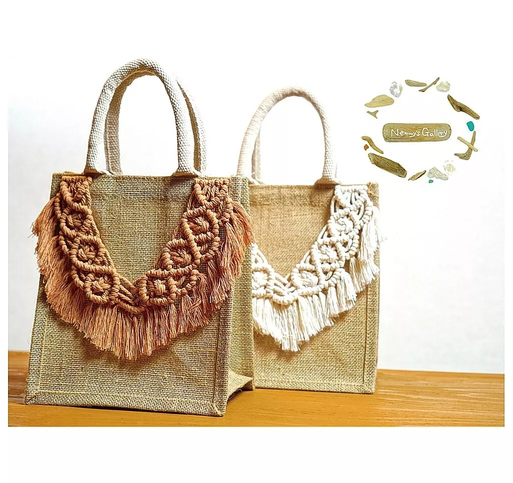 Fluff Alpaca Square Jute Tote Bag