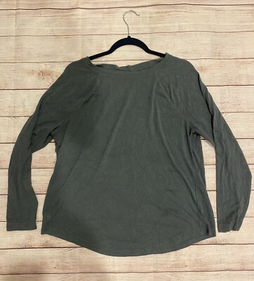 LOFT SZ XL GREEN LOOSE-FITTING LONG SLEEVE SHIRT