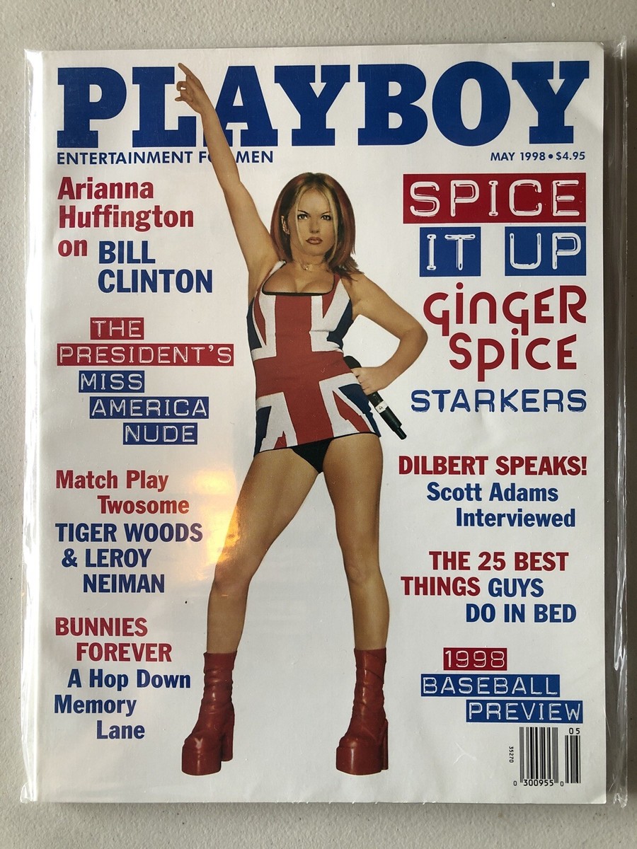 90s PLAYBOY 　JERZEESボディ USA製 PLAYBOY May 1998 GERI HALLIWELL ELIZABETH WARD GRACEN DEANNA