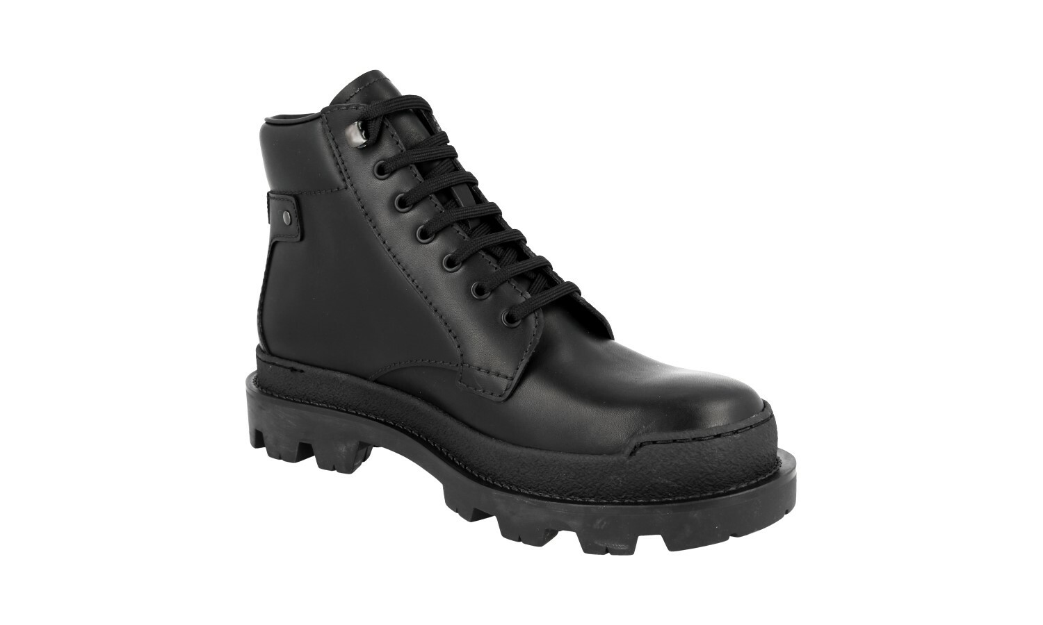 AUTH LUXURY PRADA HALF-BOOT SHOES 2TG145 BLACK LEATHER NEW image 7