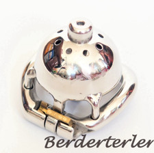 Super Small Stainless Steel Cage Male Chastity Devices With Tube Lock Ring Belt