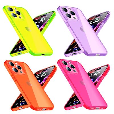 NALIA Neon Silikonhülle iPhone 14 Pro Max Case Signal-Farbe stoßfest
