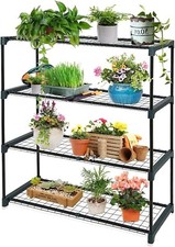 4 Tier Steel Greenhouse Staging Unit Pots Trays Display Garden Plant Flower Rack