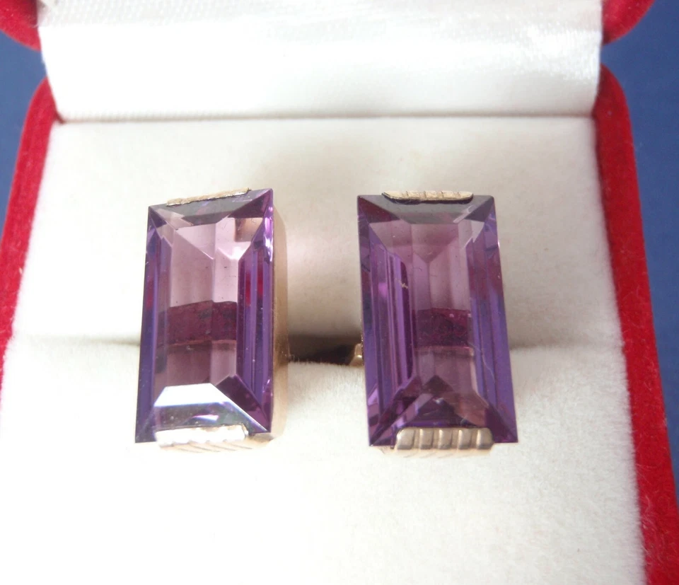 Винтажные запонки СССР камень серебро 875 камень марка Star9g/45ct - Изображение 4 из 4