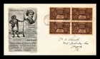 FIRST DAY COVER SMARTCRAFT BLOCK OF 4 INDIAN CENTENNIAL 5 TRIBES OF OKLAHOMA