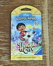 New Disney Lorcana Hyperia City Sleeved Booster Pack Sealed In Hand