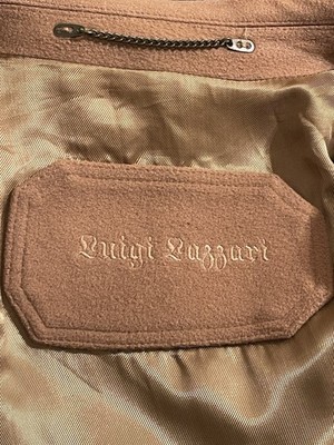 Retro Vantage Luigi Lazzari Camel Langer Mantel 3-Knöpfe Wolle&Kaschmir Herren-UK40