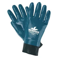 Mcr Safety 9786L Chemical Resistant Gloves, Nitrile, 11 In L, 15.00 Mil, Blue,