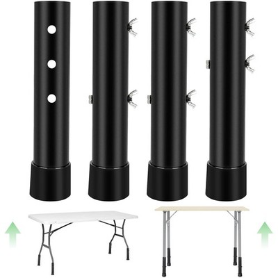 4 Packs Folding Table Leg Extenders, Highly Durable Steel Risers, Table Leg E...