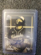 2025 Topps Black & White Jackson Churio Autograph Yellow /75 Brewers