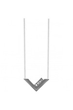 Guess Black Ion-plated Steel Triometric Necklace UBN82088