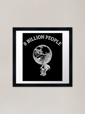 8 billion people - world population Framed Wall Art Poster Canvas Print Picture