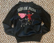 Wacko Maria Mens Guilty Parties Silk Club Jacket Chain Stitch Matador Black Med