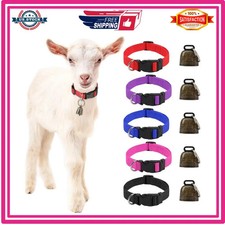 5 Pack Classic Goat Collars with Bells, Anti-Lost Pet Collar