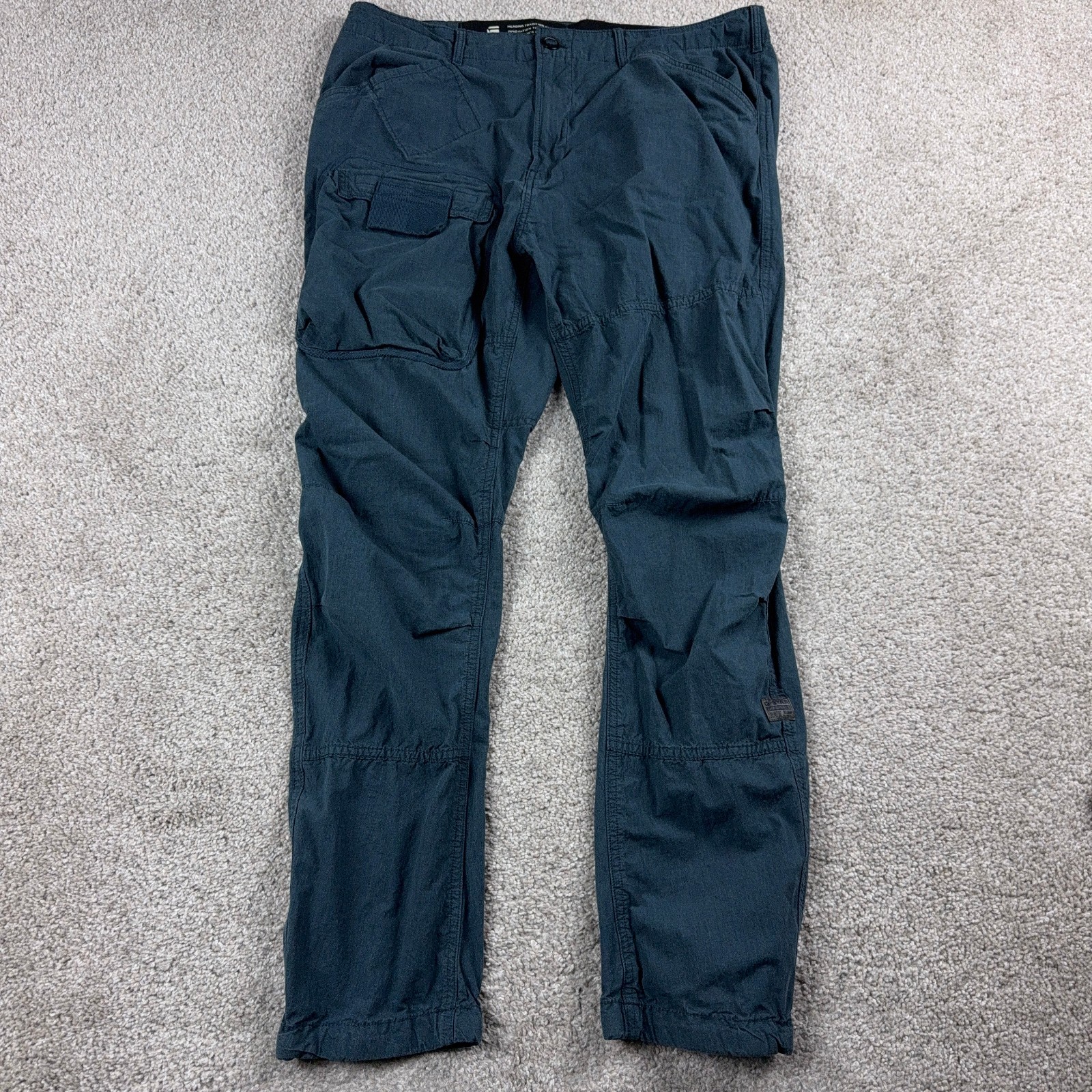 G Star 36 Blue Lounguer Cargo 3D Raw Staker Tapered Hiphop Grunge Skate 36x30