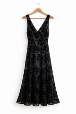 Vintage Y2K Robbie Bee Sheer Velvet Floral Midi Dress – Elegant & Timeless