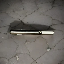 Valentino Garavani Signature VLogo Polished Brushed Silver Finish Tie Clip $370