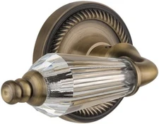 Nostalgic Warehouse Rope Rosette with Parlor Lever Single Dummy, Antique Brass