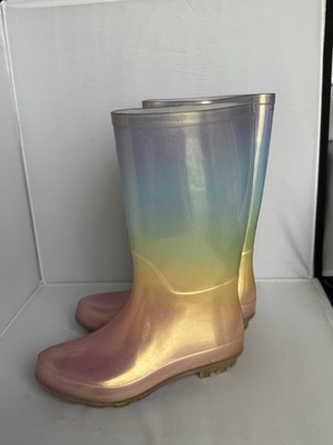 Target Unisex Kids Multicolor Gradient Rain Boots US Size 1 Man Made Materials