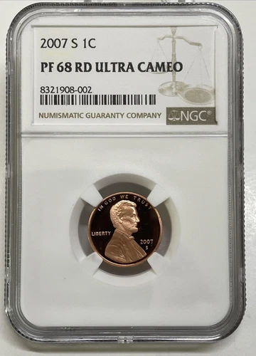 2007-S Lincoln Cent / Penny 1c NGC PF 68 RD Ultra Cameo Proof Red