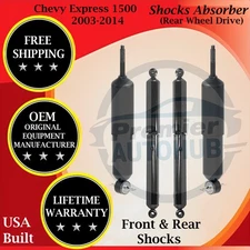 Monroe OEM Front & Rear Shocks For 2003-2014 Chevy Express 1500 2WD 10yr Warran.