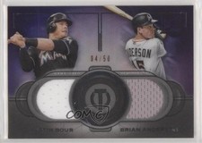 2019 Topps Tribute Dual Records Purple 4/50 Brian Anderson Justin Bour 2r5