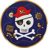 8 Teller Pirates Map Rund Papier 23 Cm
