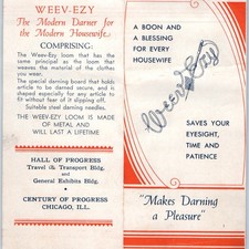 1933 Chicago Worlds Fair Weev-Ezy Modern Darn...