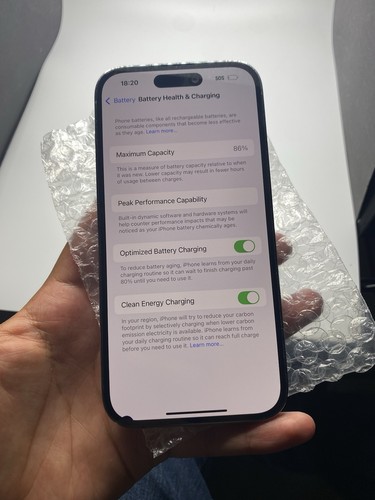 Apple iPhone 14 Pro 128GB (AT&T/Cricket Only) LCD Black Dot BH% - Clean ESN - Afbeelding 10 van 10