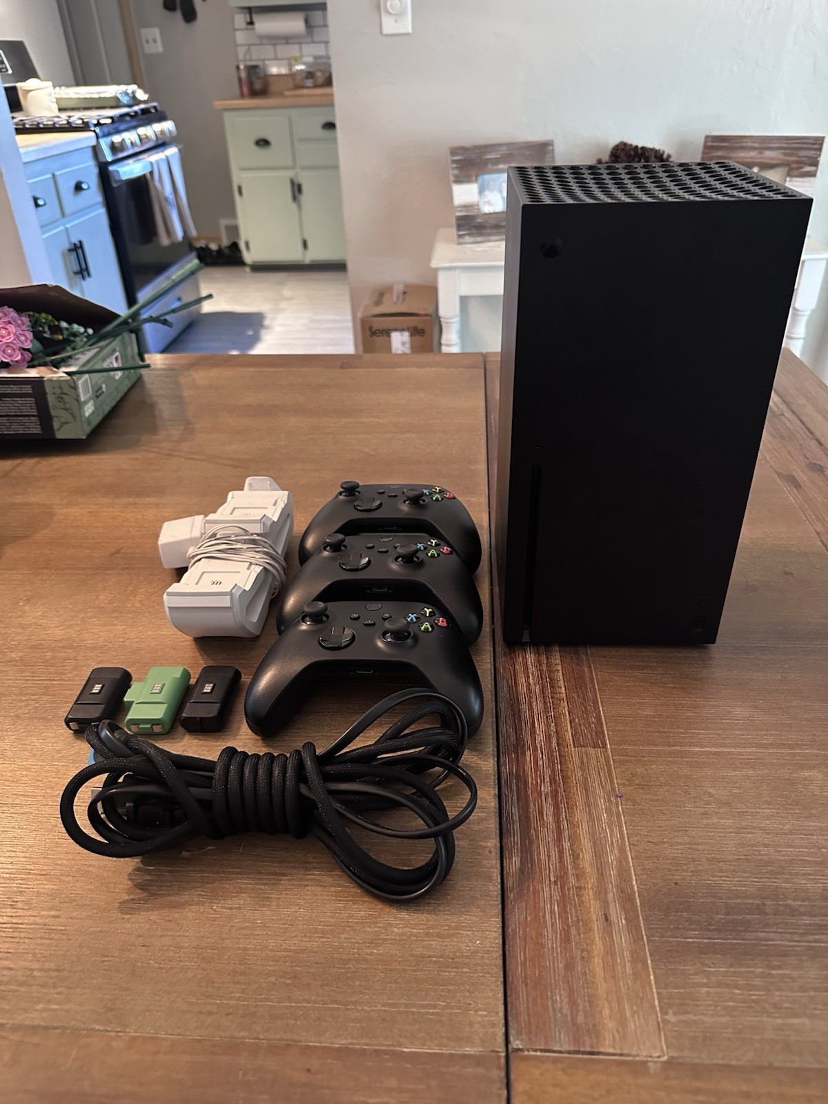 Xbox Series x 1TB with 4 Controllers and A Charging Station Tested! Works Great-image