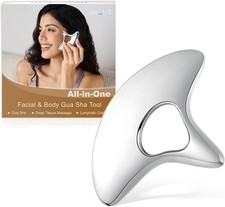 lifechill Heavy-Duty Stainless Steel Gua Sha, Muscle Scraper Tool, Silver