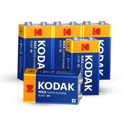 Kodak 9V Batterie E-Block Rauchmelder Batterie 5er Pack 6LR61 Max Super Alkaline