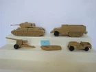 Marx  Desert Fox / Complete Set of U.S. Tanks / Vehicles / Desert Tan  (C)