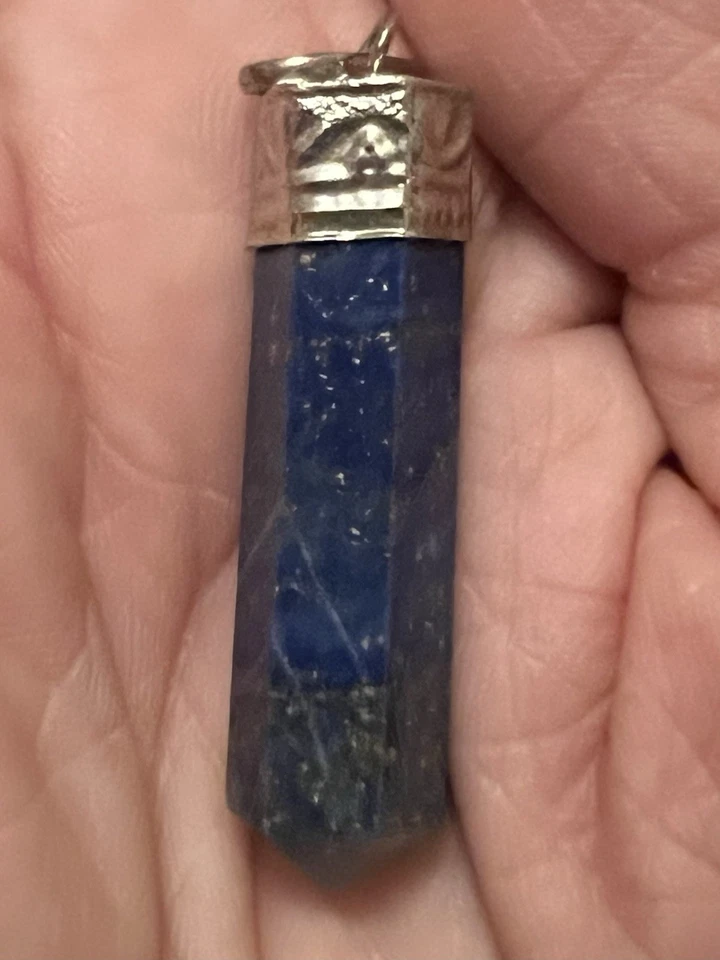 Серебряный кулон с драгоценными камнями лазуритом - Изображение 4 из 4