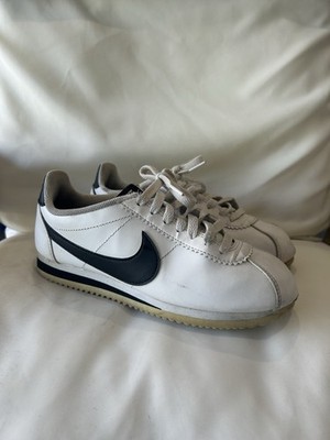 Nike Cortez White Black Leather Low Top Sneakers Athletic Shoes