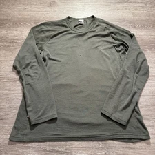 Icebreaker Shirt Men XL Green Long Sleeve 200 Weight Merino Wool Base Layer