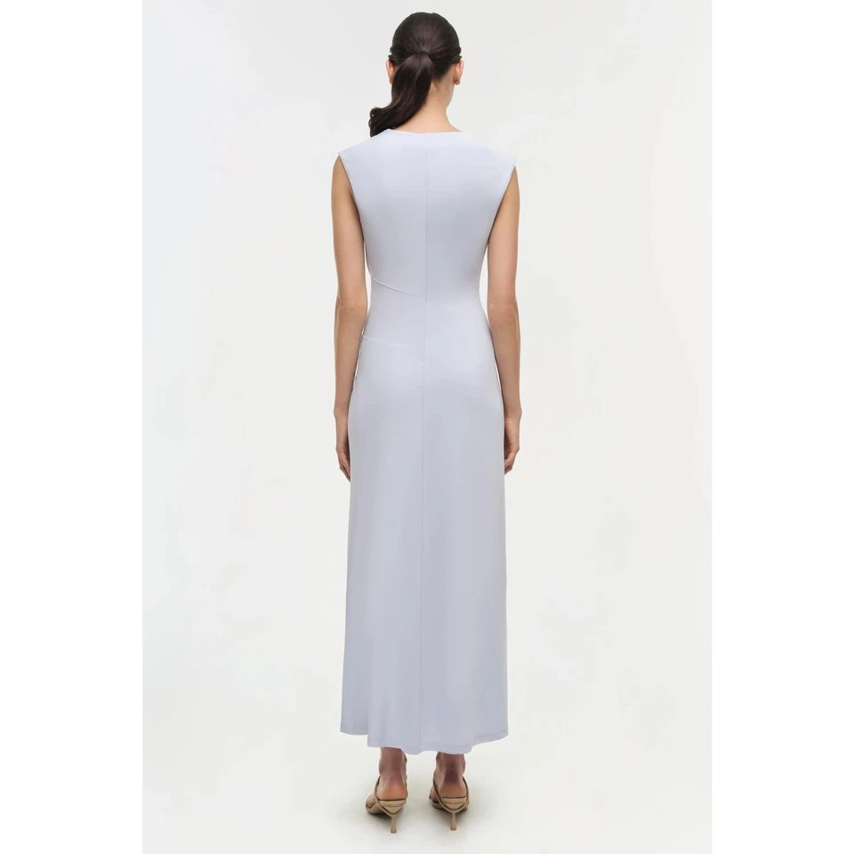 Vestido Simkhai Acacia Azul Haze Jersey Maxi Cintura Reunida Sin Mangas Talla L Foto 4 de 4