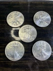 Lot of 5 – 2015 American Silver Eagles – Some Toning And Haze