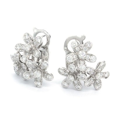 Van Cleef Arpels socrates flowers Earring Diamond K18WG P0034726