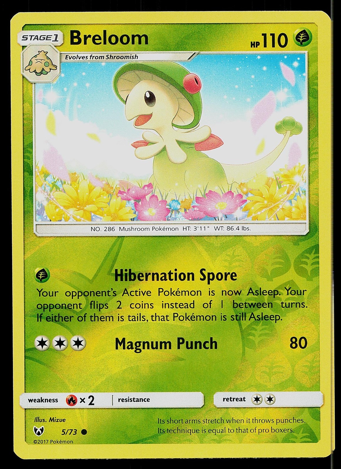 Pokemon Card Shining Legends Breloom 5/73 Common Reverse Holo