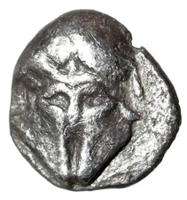 Thrace, Mesembria AR Obol "Facing Corinthian Helmet & Incuse" Scarce