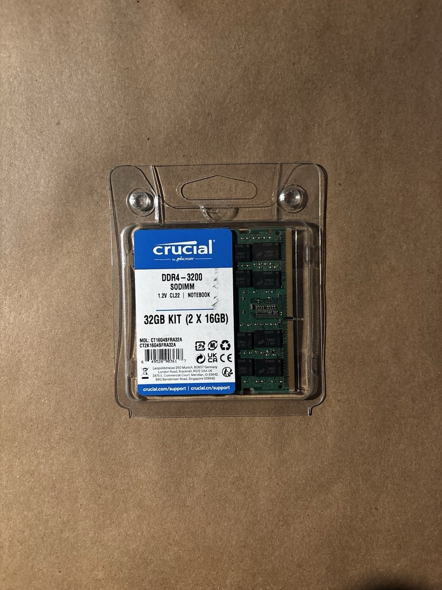 シ*ん様 Crucial DDR4 32GB 3200MHz メモリ × 2枚 Crucial 32GB DDR4 RAM, 3200MHz (PC4-25600) CL22 Desktop Memory