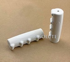 White Vintage Schwinn Style 7/8" x 116mm Oval  T  Rubber Handlebar Bicycle Grips