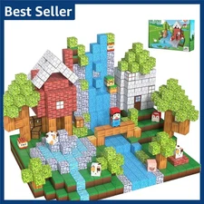 150 PCS Magnetic Blocks-Magnetic Building Blocks Cubes with 4 Expandable Magn...