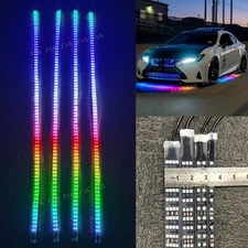 4FT/5FT/6.5FT Double Triple Quad Five Row Chasing LED Strip Underglow Lights Kit