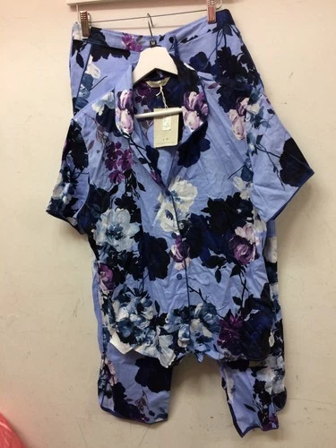 Cyberjammies Madeline floral purple and blue PJ size UK 12 Ladies Pyjamas (H12)