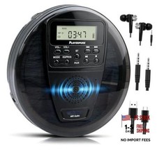 Portable CD Player with Bluetooth and Speaker, 10H Playtime Rechargeable Black