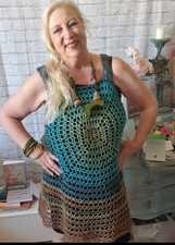 Boho Sommer-Ensemble Kleid+Schmuck Unikat Bau...
